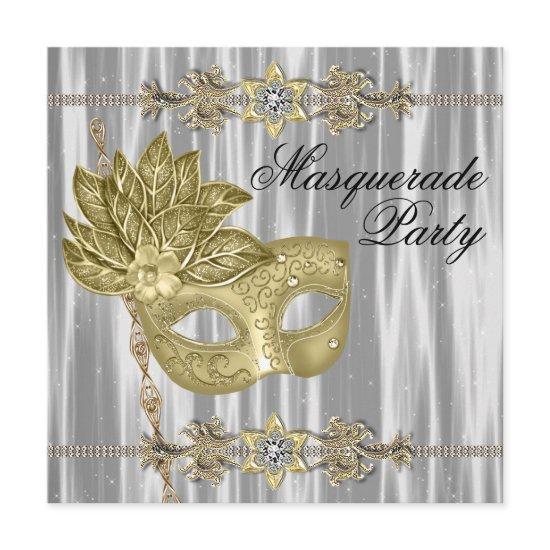 Gold Black White Masquerade Party