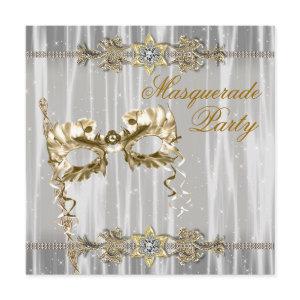 Gold Black White Masquerade Party