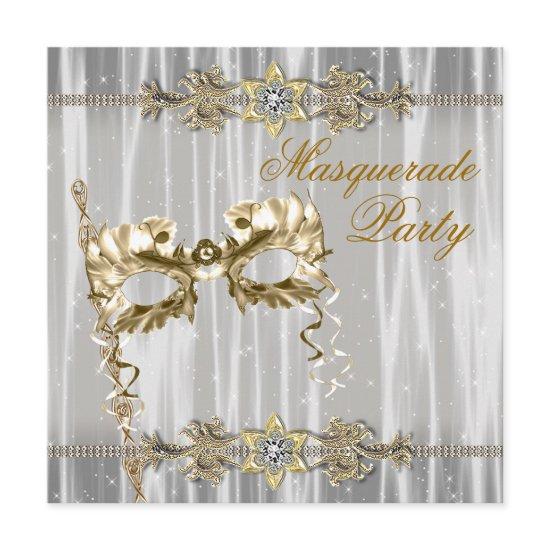 Gold Black White Masquerade Party