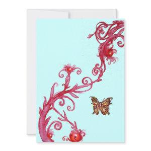 GOLD BUTTERFLY , bright red blue