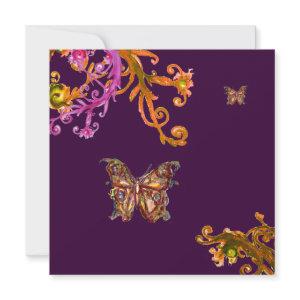 GOLD BUTTERFLY IN PURPLE ,Elegant Classy Wedding