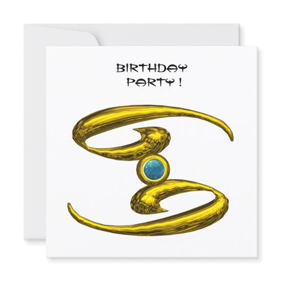 GOLD CANCER ZODIAC BIRTHDAY JEWEL BLUE OPALE,White Announcement