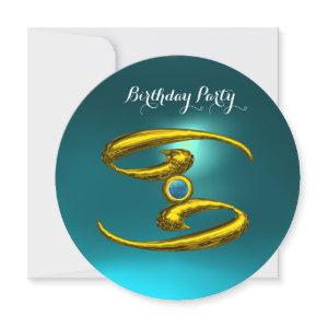 GOLD CANCER ZODIAC BIRTHDAY JEWEL Opale Aqua Blue