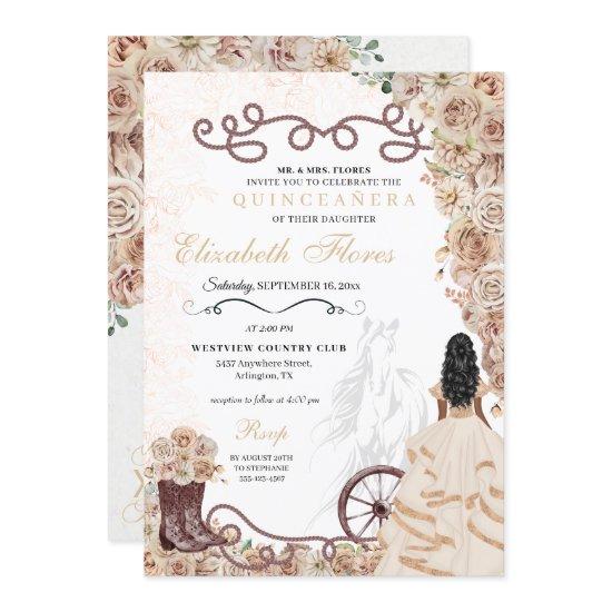 Gold Champagne Western Princess Charro Quinceañera