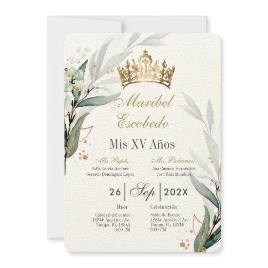 Gold crown quinceañera