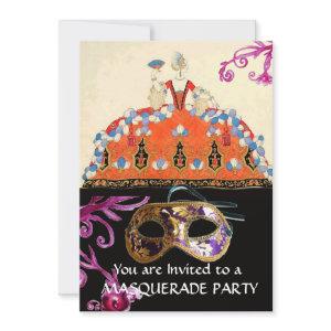 GOLD DAMASK MASK AND ORANGE LADY MASQUERADE PARTY