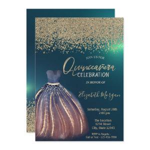 Gold Diamonds,Chic Dress Green  Quinceañera