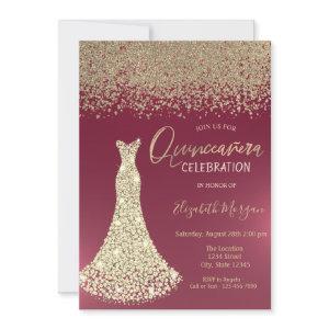 Gold Diamonds Dress Red Quinceanera