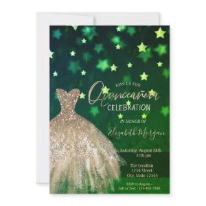Gold Diamonds, Dress Stars Green Quinceañera