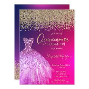 Gold Diamonds,Elegant Chic Dress  Quinceañera