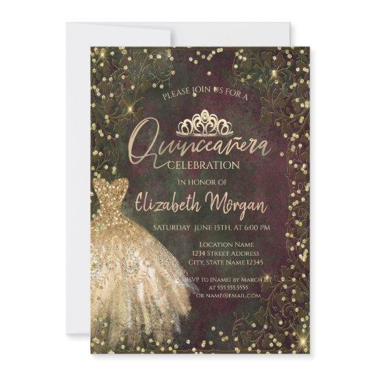 Gold Dress Tiara,Diamonds Retro Quinceañera