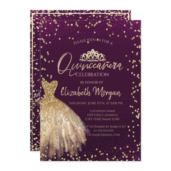 Gold Dress Tiara,Diamonds Violet Quinceañera