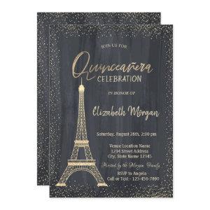 Gold Eiffel Tower Confetti Quinceanera