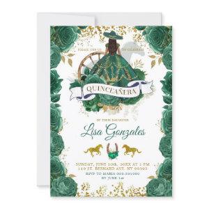 Gold Emerald Green Roses Western Quinceañera