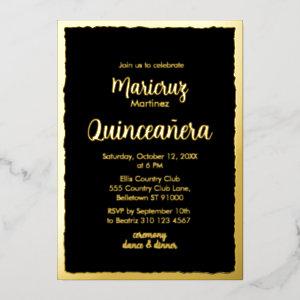 Gold Foil Black Quinceañera Photo