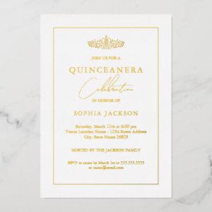 Gold Foil Classic Elegant Quinceanera  Foil