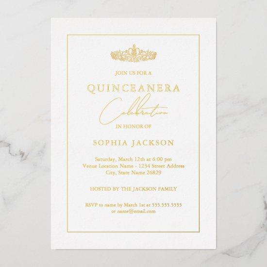 Gold Foil Classic Elegant Quinceanera  Foil