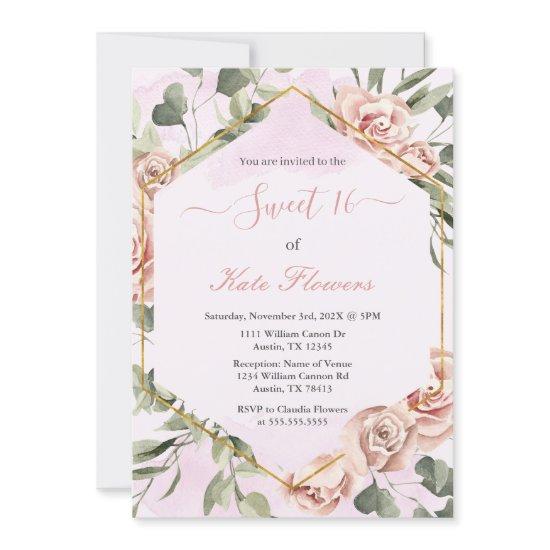 Gold frame with roses Quinceanera spanish