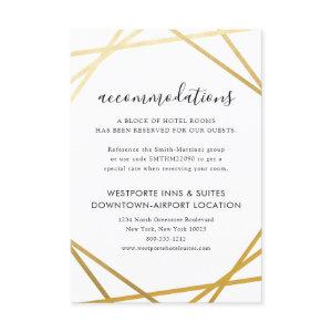 Gold Geometric Border Modern Hotel Info Enclosure Card