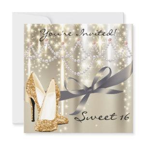 Gold Glimmer Gold Glitter Shoes Sweet Sixteen
