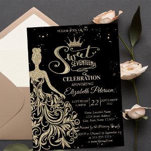 Gold Glitter Dress,Confetti Black Quinceañera