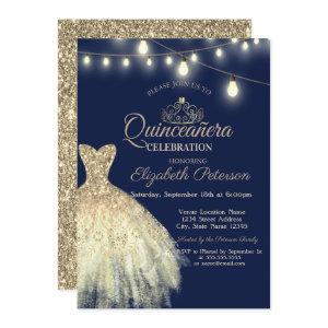Gold Glitter Dress,Tiara Quinceañera