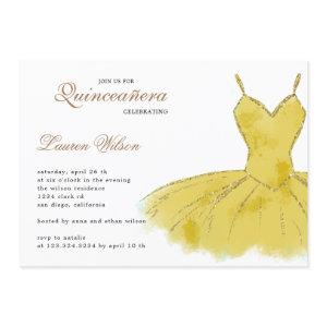 Gold Glitter Gown Quinceanera