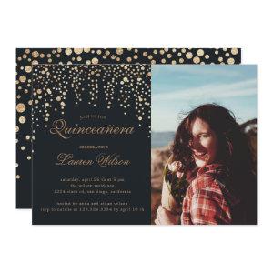 gold glitter on black Quinceanera Photo