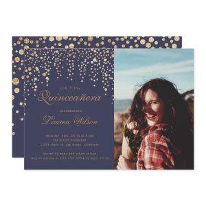 gold glitter on purple Quinceanera Photo