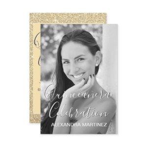 Gold Glitter Photo - Quinceanera Celebration