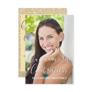 Gold Glitter Photo - Quinceanera Celebration