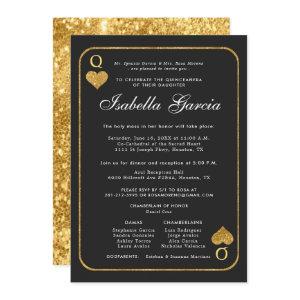 Gold Glitter Playing Card | Las Vegas Quinceañera