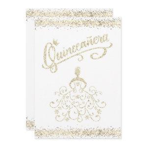 Gold Glitter Quinceañera 15 Crown