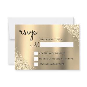 Gold Glitter Quinceanera RSVP