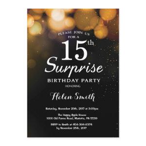 Gold Glitter Surprise 15th Birthday