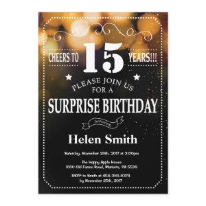 Gold Glitter Surprise 15th Birthday