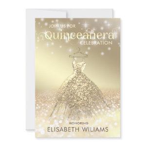 Gold glittery sparkle dress ombre Quinceañera