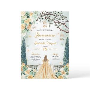 Gold Green Princess Enchanted Garden Quinceanera