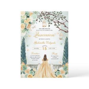 Gold Green Princess Enchanted Garden Quinceanera
