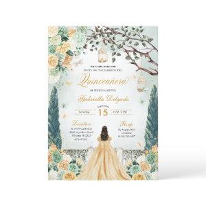 Gold Green Princess Enchanted Garden Quinceanera