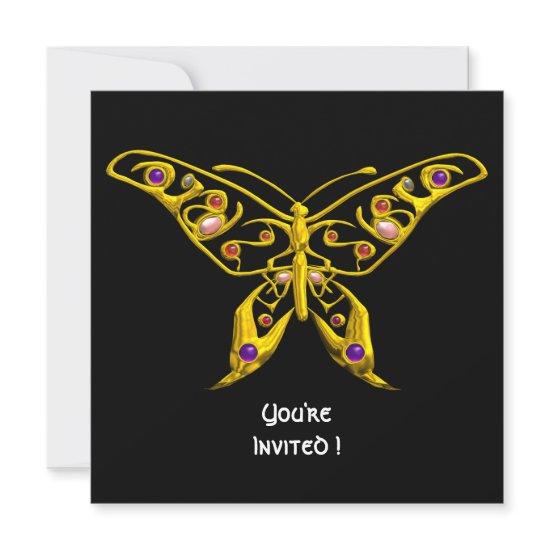 GOLD HYPER BUTTERFLY,GEMSTONES Black Wedding