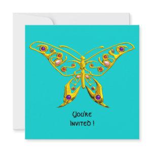 GOLD HYPER BUTTERFLY,GEMSTONES,Turquoise Blue
