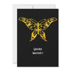 GOLD HYPER BUTTERFLY WITH GEMSTONES Black