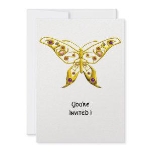 GOLD HYPER BUTTERFLY WITH GEMSTONES White