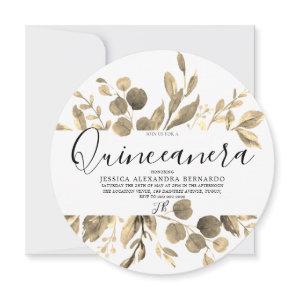 Gold Leaf Wreath Quinceanera 15th Birthday Party
