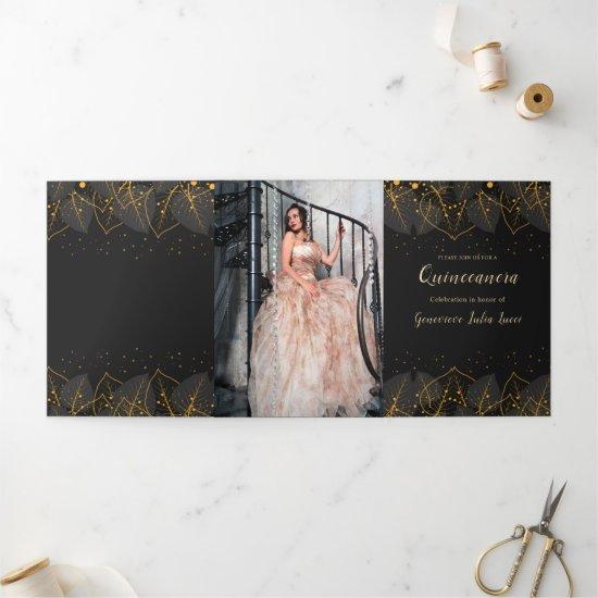 Gold Leaves Quinceanera Party