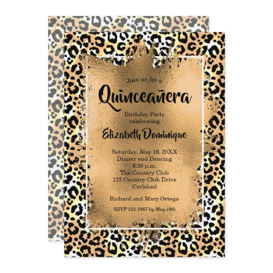 Gold Leopard Quinceañera Birthday Party