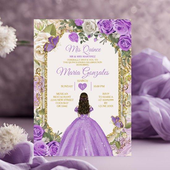 Gold Lilac Mis Quince 15 Anos Quinceañera Crown