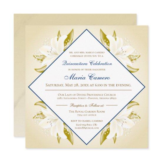 Gold Lilies & Navy Blue Quinceañera
