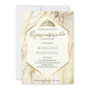 Gold marble geometrical calligraphy Quinceañera